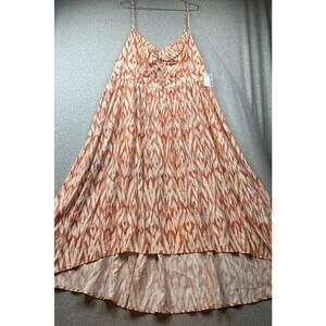 Nine West Maxi Dress Womens 4X Plus Twist-Front High-Low Midi Beach Summer